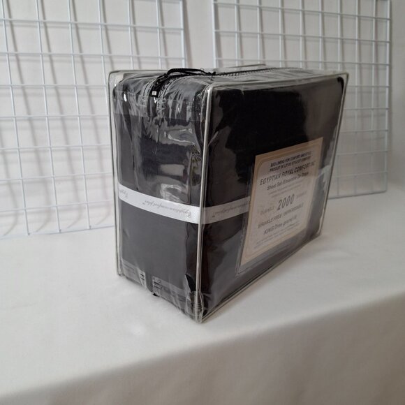 Black King Size Sheet Set Wrinkle Free Fits Up to 18” Oversized Mattress - Picture 4 of 5